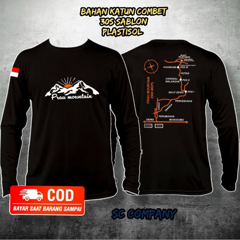 KAOS GUNUNG DISTRO LENGAN PANJANG GUNUNG PRAU GUNUNG LAWU GUNUNG MAHAMERU GUNUNG SUMBING GUNUNG SIND