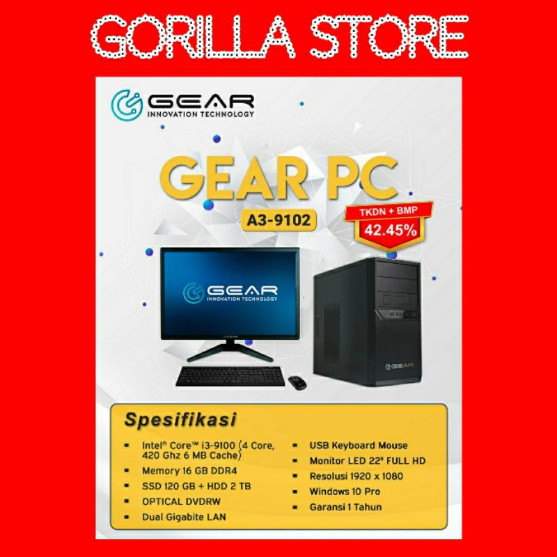 PC CLIENT GEAR DESKTOP PC A3-9102