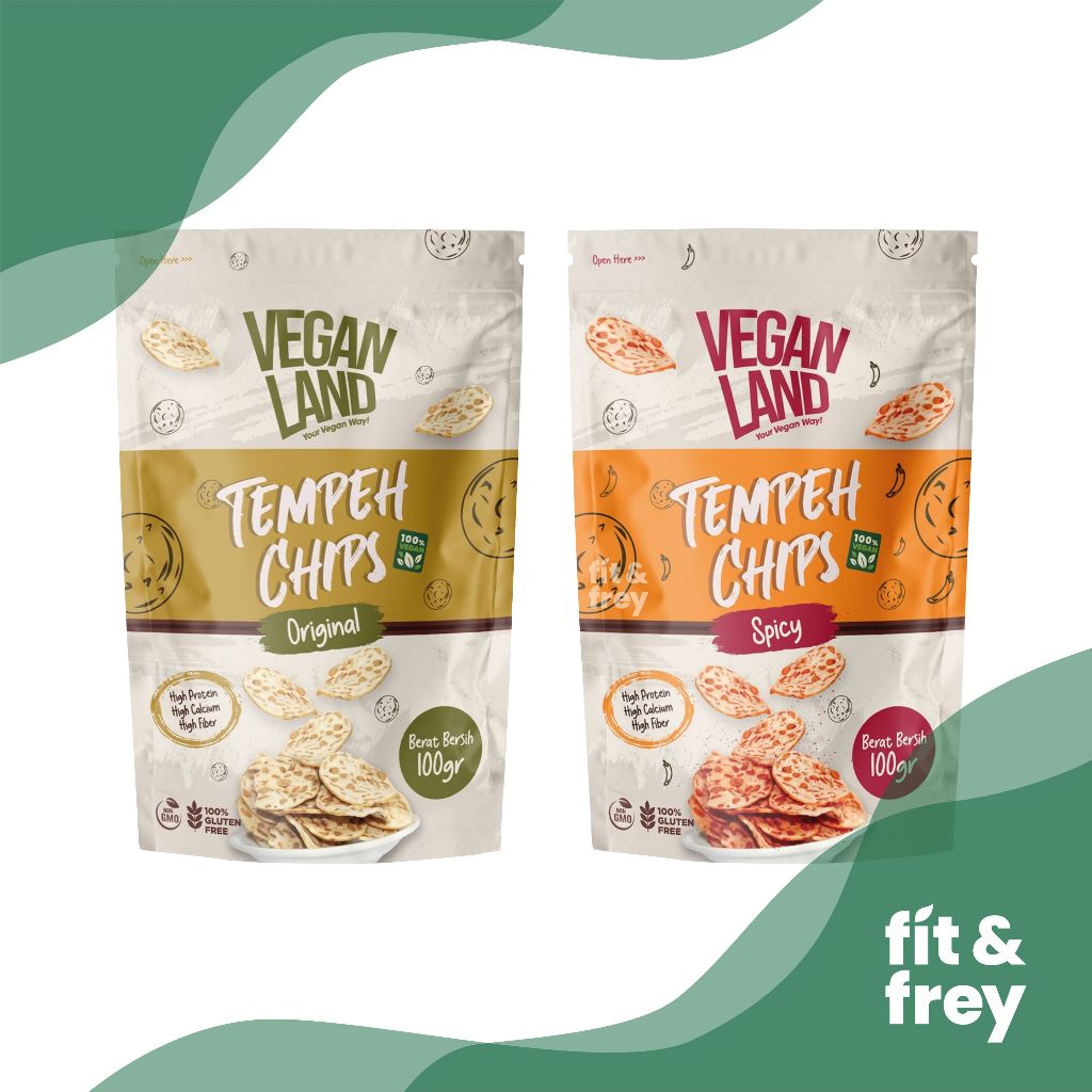 

VEGAN LAND Tempeh Chips - Keripik Tempe Veganland - Original / Spicy / Sweet