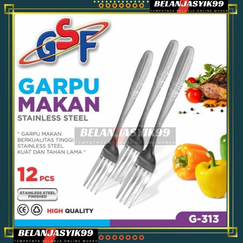 GARPU MAKAN GSF G-313 / GARPU MAKAN STAINLESS GSF 313 / GARPU STAINLESS 1 LUSIN / GARPU MAKAN STAINL
