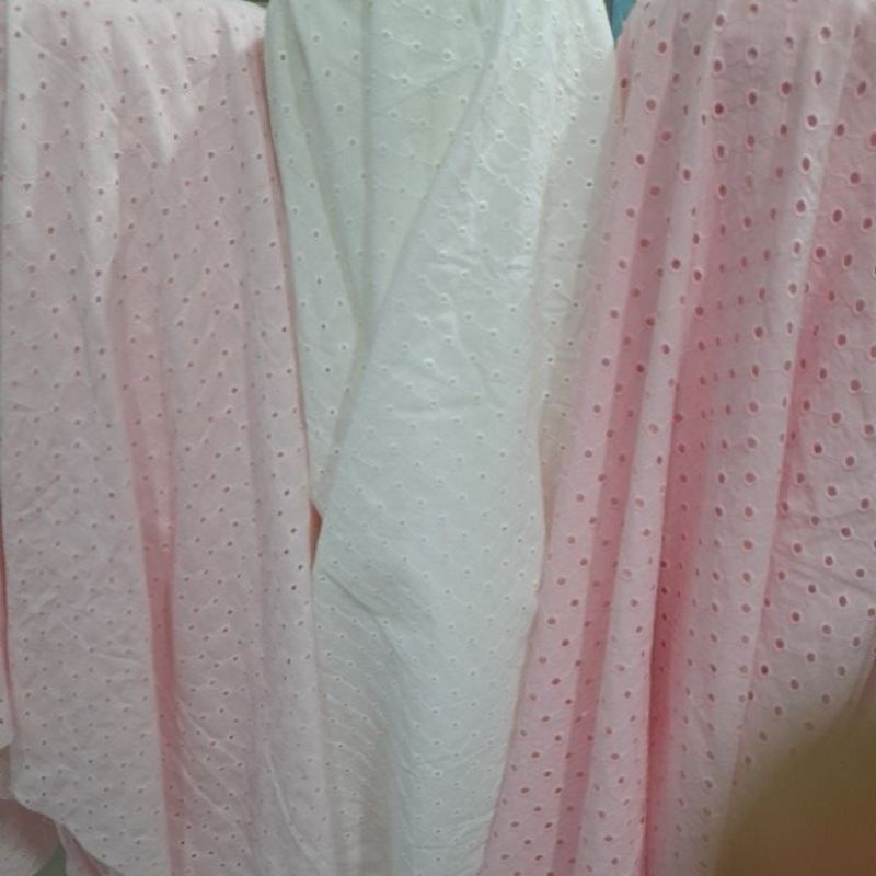 kain katun bordir/kain paris bordir/persetengah meter 0.50meter