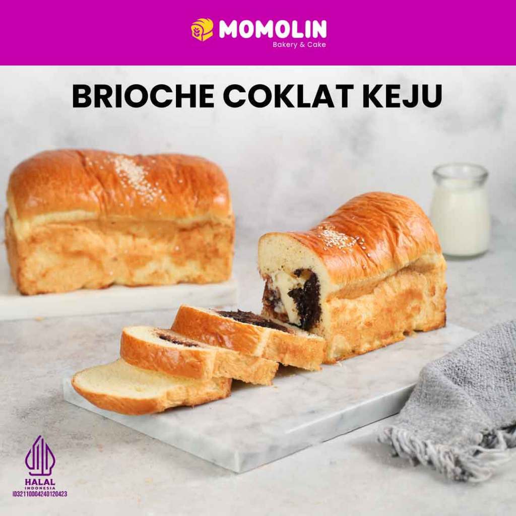 

Momolin Bakery Brioche Cokelat Keju Momolin Bakery | Roti Kasur | Roti Cokelat Keju