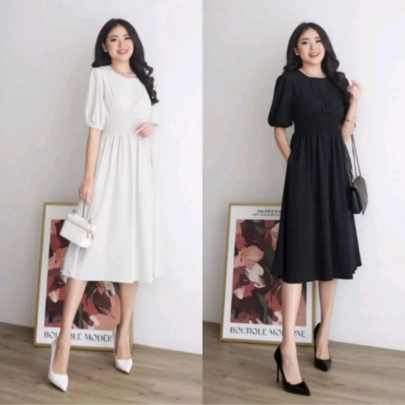 Dress Sora - Midi Dress Sora - Dress Sora Korean Style - Midi Dress Korean style - Dress Korean - Mi