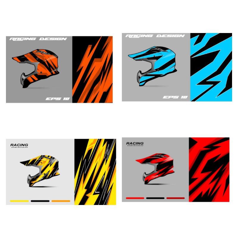 

Cetak water slide decal list motif helm full face cocok untuk helm racing motor dan lain lain