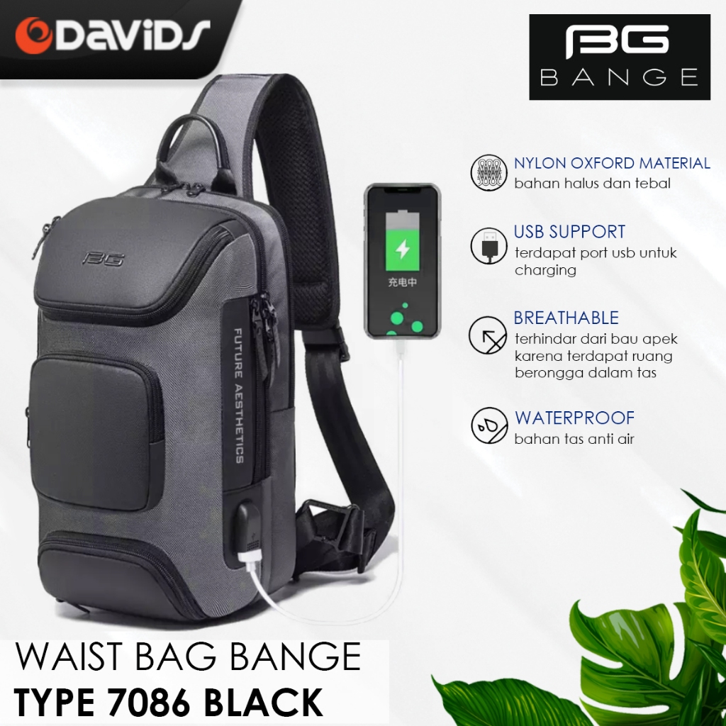 Bange Waistbag Pria Waterproof Waist Bag Original Weisbag Tas Weistbag Waisbag Premium Anti Air Orig