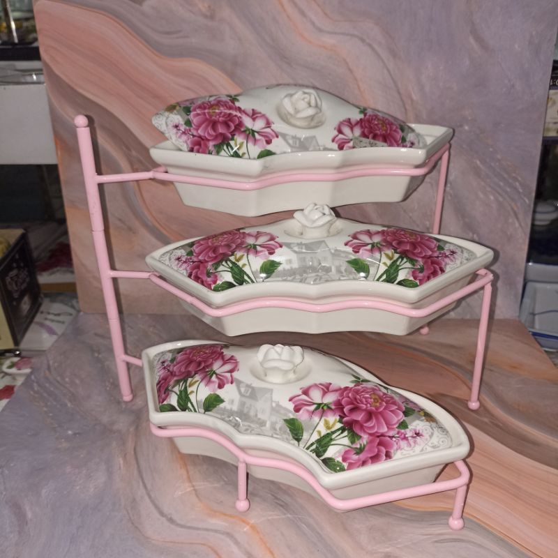 Tempat saji lauk/kue Bertingkat AK-885 Fiorenza