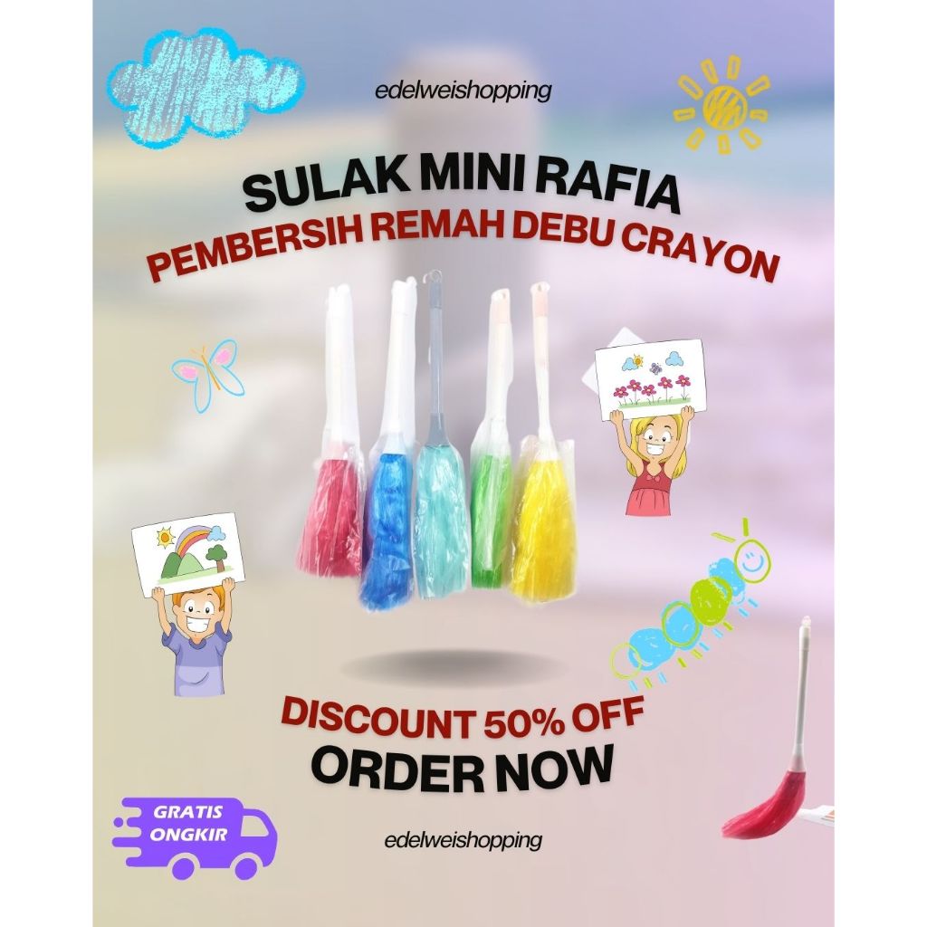 

Sulak Crayon Crayon Sulak Mini Rafia Pembersih Rempah Debu Crayon Mewarnai