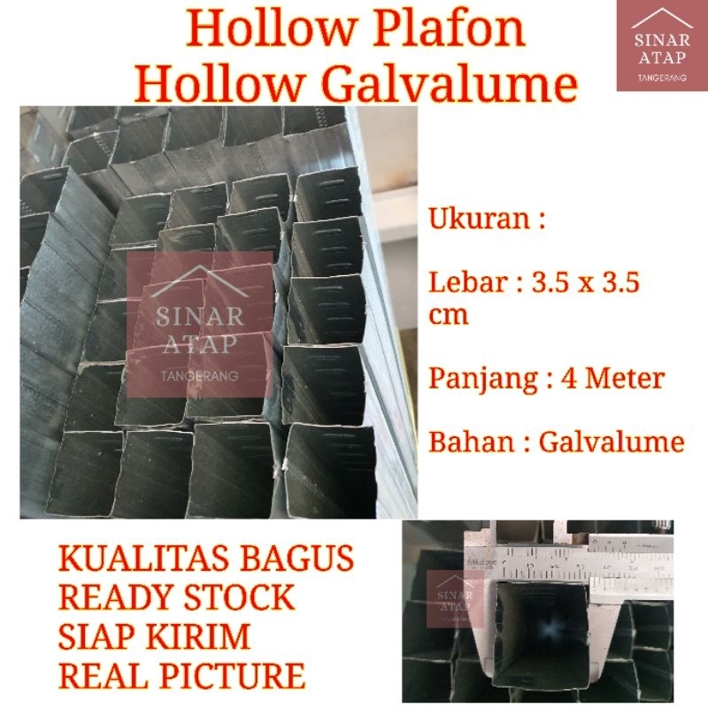 Hollow Plafon Atau Hollow Baja Ringan Galvalume 40 x 40 Tebal 0,3 mm Panjang 4 Meter
