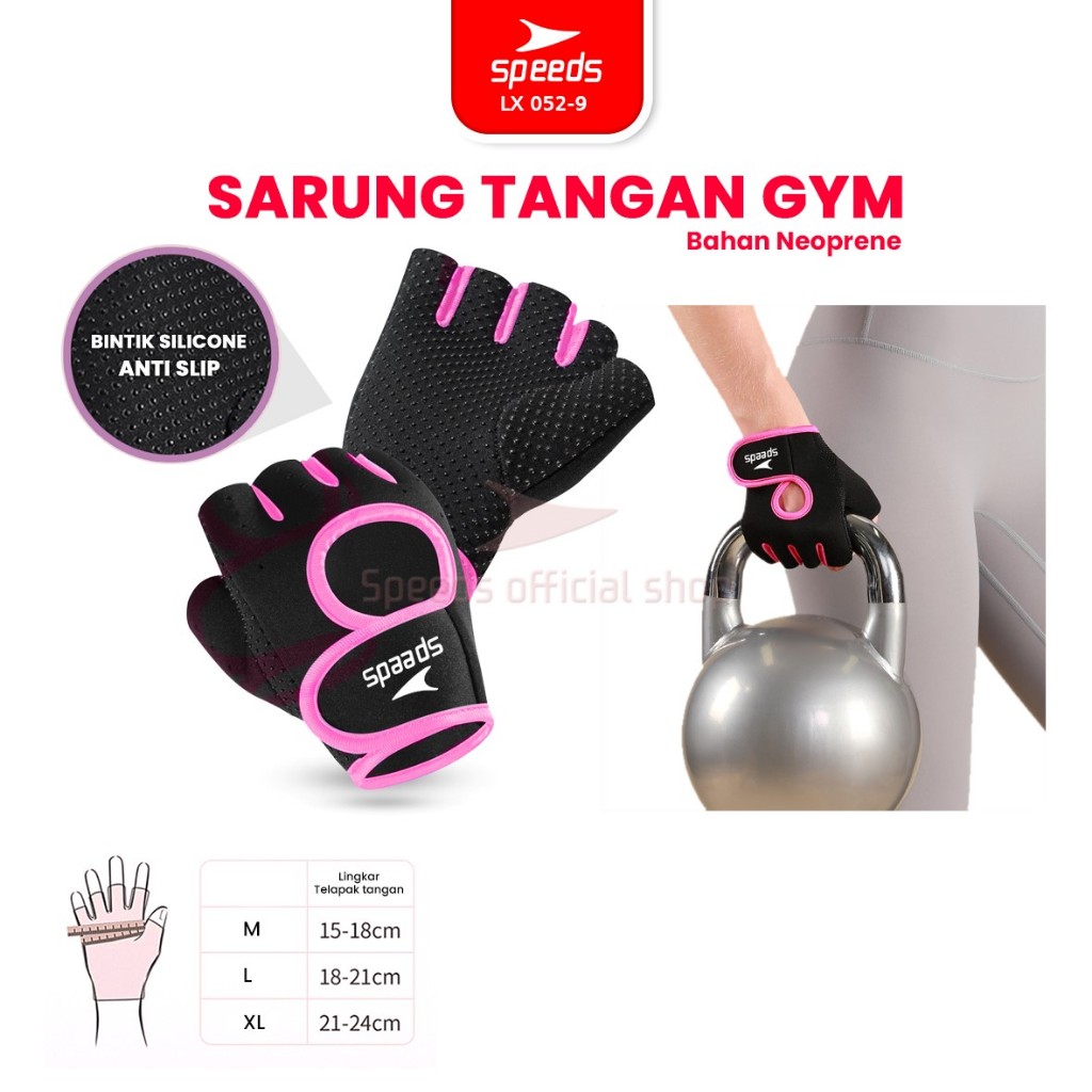 SPEEDS Sarung Tangan Gym Fitness Olahraga Anti Slip Unisex LX 052-9