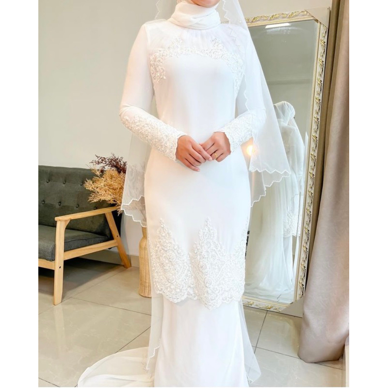 gaun pengantin muslimah Malaysia gaun walimah gaun akad wedding dress muslimah