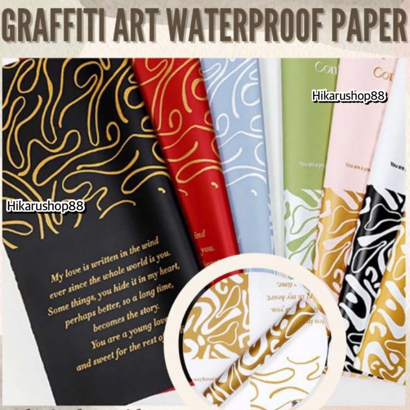 

Flower Wrapping Paper / Cellophane Graffiti Art / Kertas Buket Grafir / Cellophane Waterproof Paper