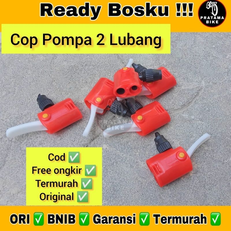 Cop Pompa 2 Lubang Sepeda, Fixie dan Motor  AV FV Murah