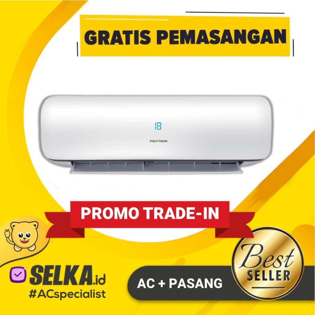 POLYTRON PAC-05VZI + PASANG AC SPLIT 1/2 PK STANDARD NEUVA ICE PRO