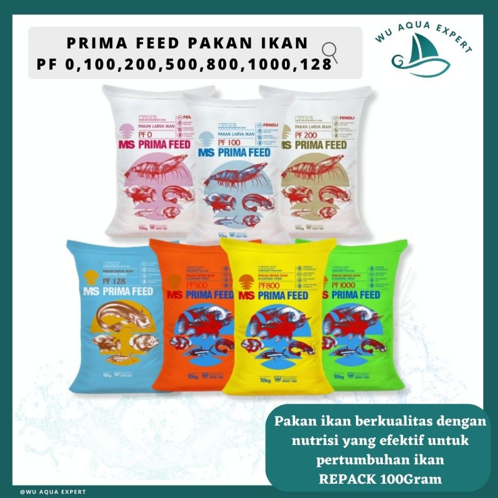 REPACK 1 Kg PF 1000, 800, 500, 200, 100, 0, PF 128 by MS PRIMA FEED PAKAN IKAN PELET FENGLI Bibit In