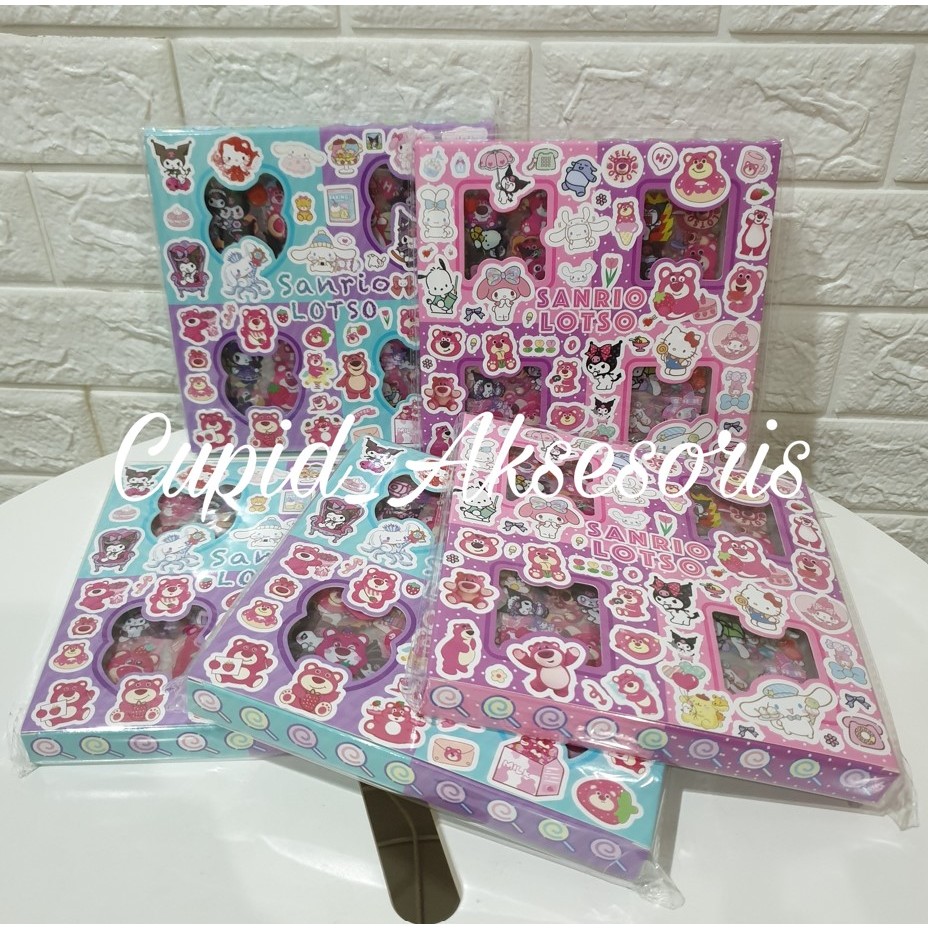 

(ISI 100PCS) STICKER LUCU / STIKER BOX ANTI AIR PET MATERIAL 2D SANRIO LOTSO