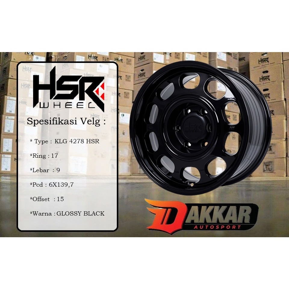velg hsr klg ring 17 bau 6 warna hitam velg mobil ring 17 untuk pajero fortuner triton hilux strada 
