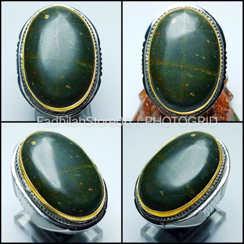 Cincin Monel Natural Akik Tapak Jalak Badar Besi Jumbo