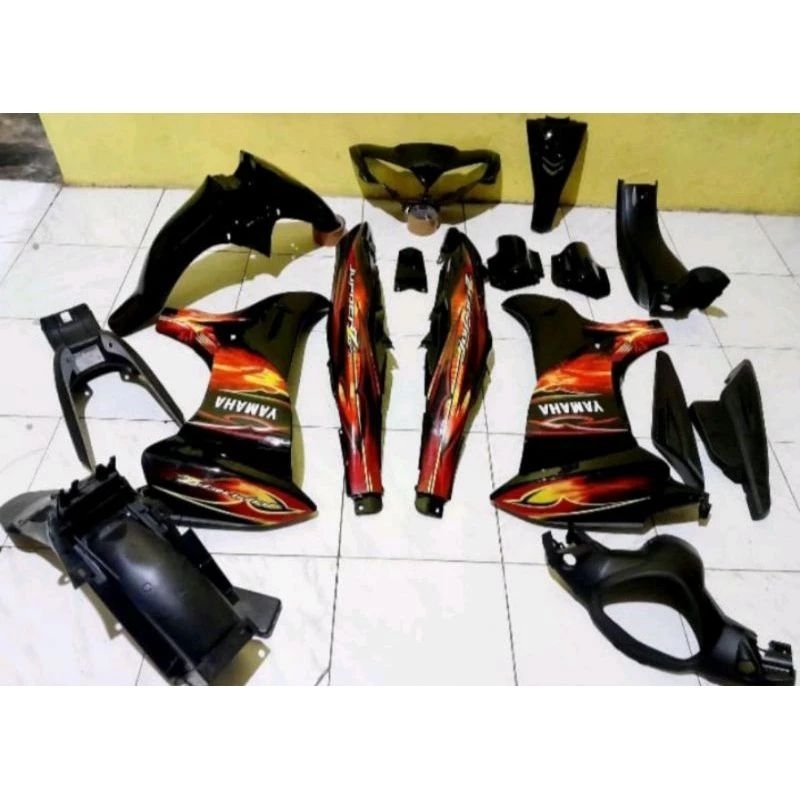 cover bodi Jupiter Burhan full set bodi motor Jupiter z new Burhan 2008 full hitam