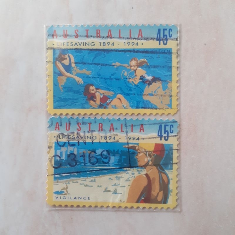 

(A) Perangko Australia Centenary of Organised Life Saving in Australia Tahun 1994 set 2pcs