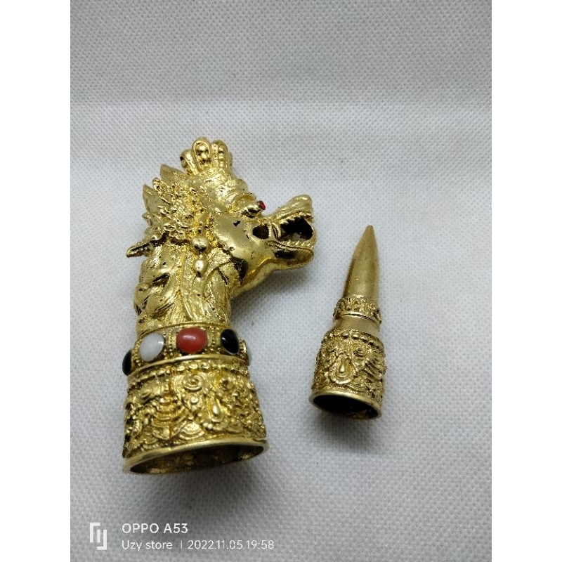 ornamen/hiasan tongkat komando ukir naga