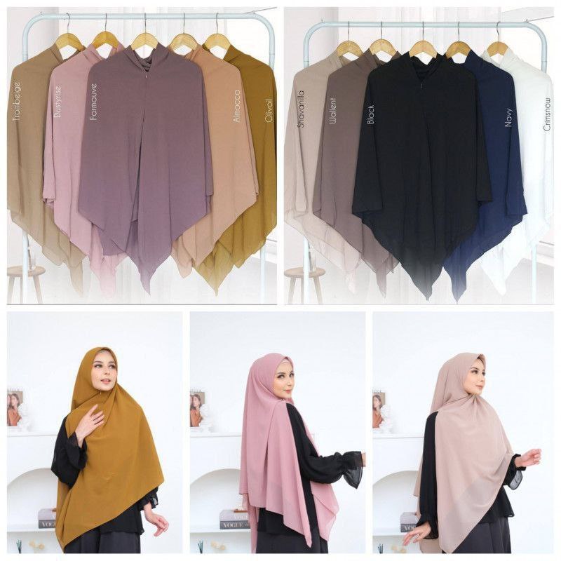 Hijab dewasa Instan Yumna Zipper Square Hijab Instan