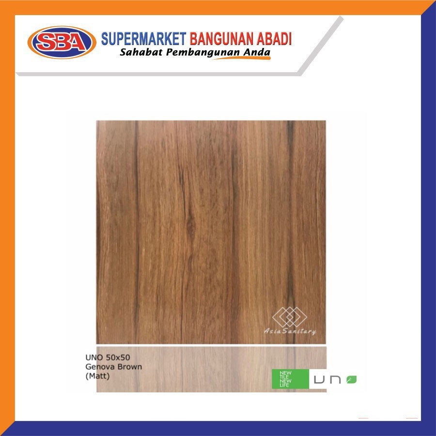 KERAMIK LANTAI UNO GENOVA BROWN MOTIF KAYU MATT 50X50 KW1