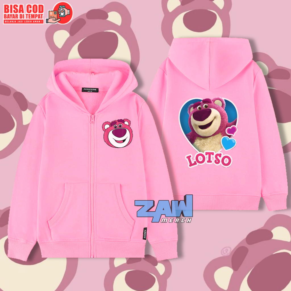 Hoodie Zipper Anak Lotso Toy Story / Jaket Resleting