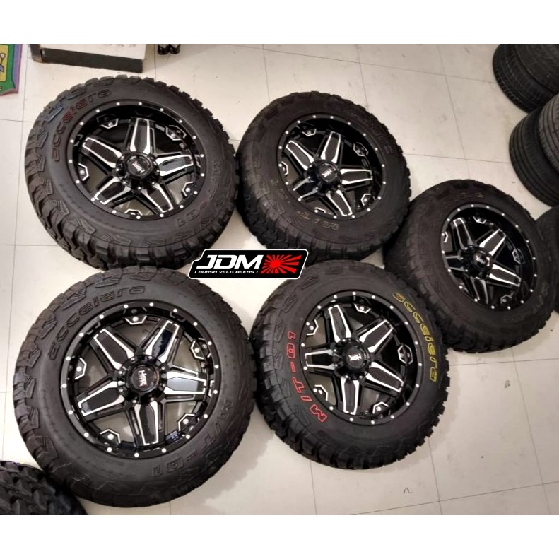 Velg Mobil Ring 20 Racing Original Pcd 5x127 Lebar 12 Buat JEEP RUBICON + Ban 34x12,5 M/T R20