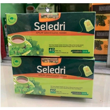 

Teh Daun Seledri Obat tekanan Darah tinggi Kolesterol lemak darah herbal 20celup Original Halal