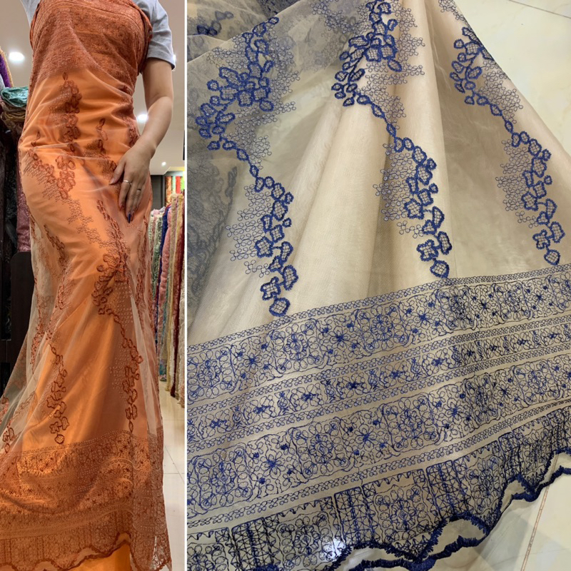 Tulle Embordir Sapto / Bahan Brukat Tulle Embordir Sapto