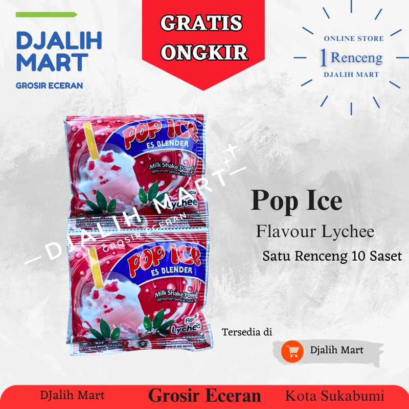 

Pop Ice Milk Shake Powder Rasa Lychee 10pcs