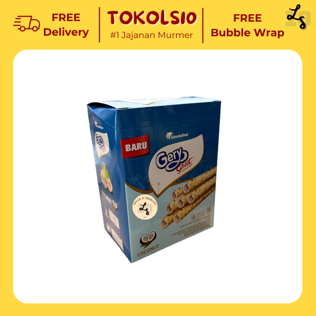 

Gery Saluut Coconut Roll Rasa Kelapa/Cokelat Kelapa 1 Pack Isi 20pcs/24 pcs