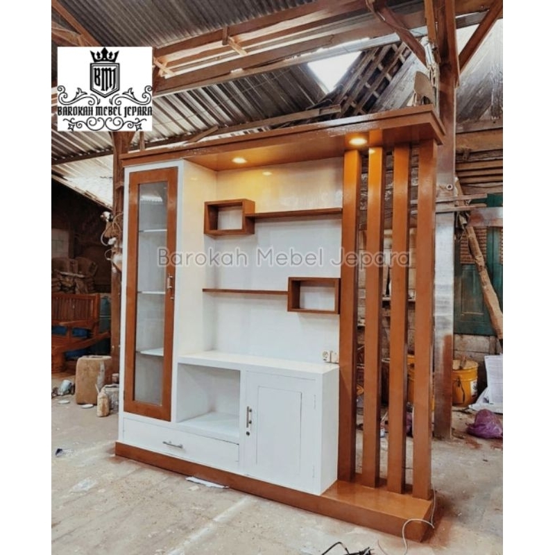 pembatas ruangan kayu jati / penyekat ruangan / pemisah ruangan kayu / mebel jati