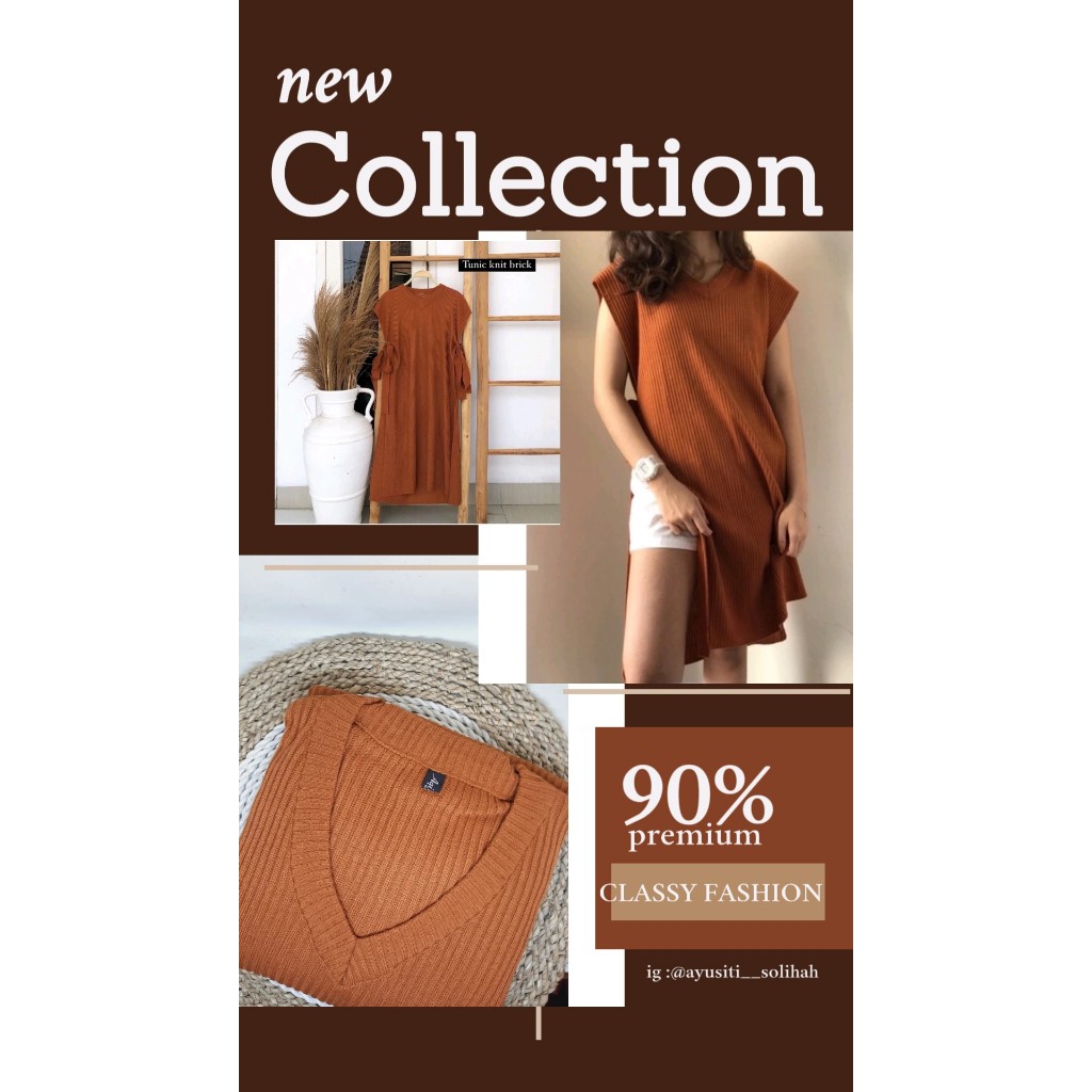 Vest Rajut Salur Kerah V Panjang / Rompi Rajut Premium /Vest Rajut Oversize Panjang