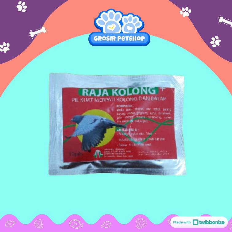 RAJA KOLONG 10 KAPSUL - OBAT KUAT MERPATI BALAP - PIL BURUNG MERPATI KOLONG - JAMU MERPATI ADUAN KUA