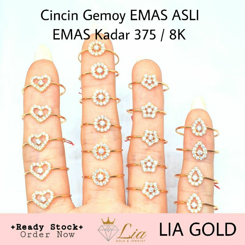 Cincin EMAS ASLI Kadar 375 / 8K ( TOKO MAS LIA GOLD BEKASI)