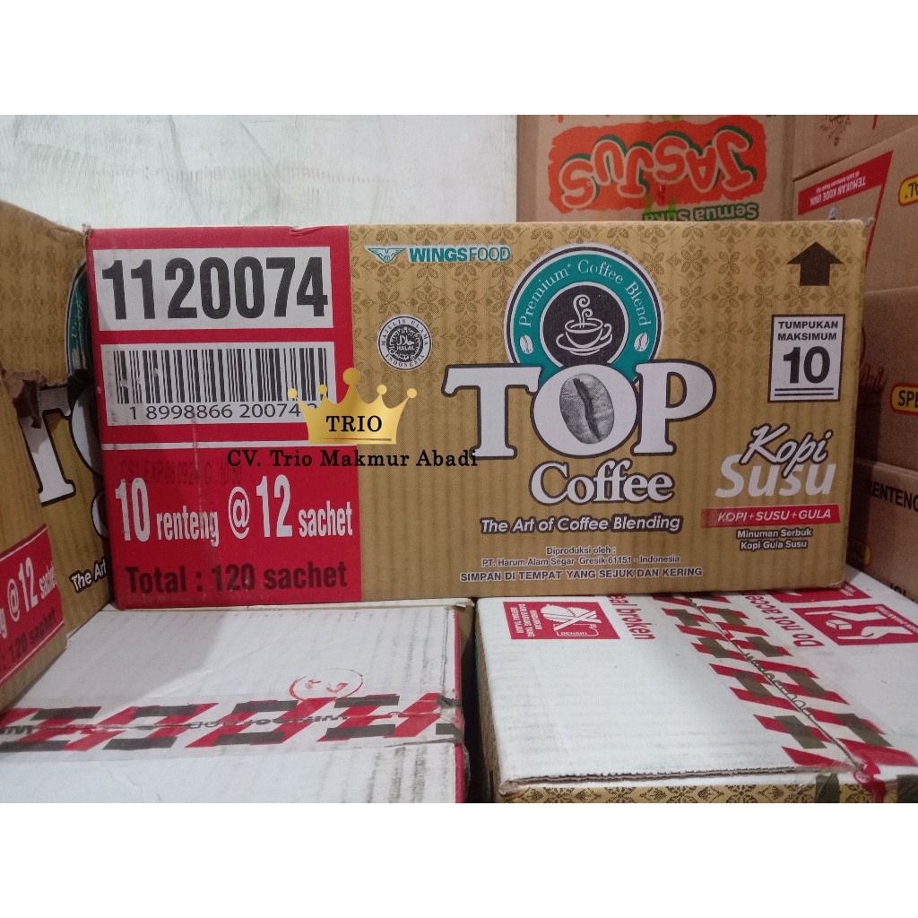 

Kopi Top Susu 1 Dus 10 Renteng