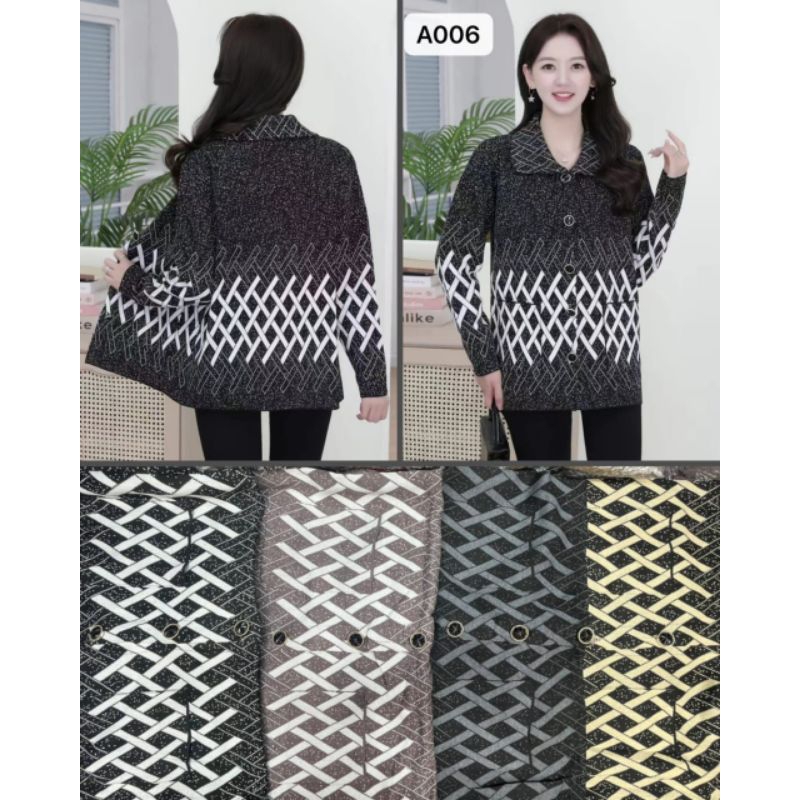 Rajut Wanita Import Pendek Kancing, A006