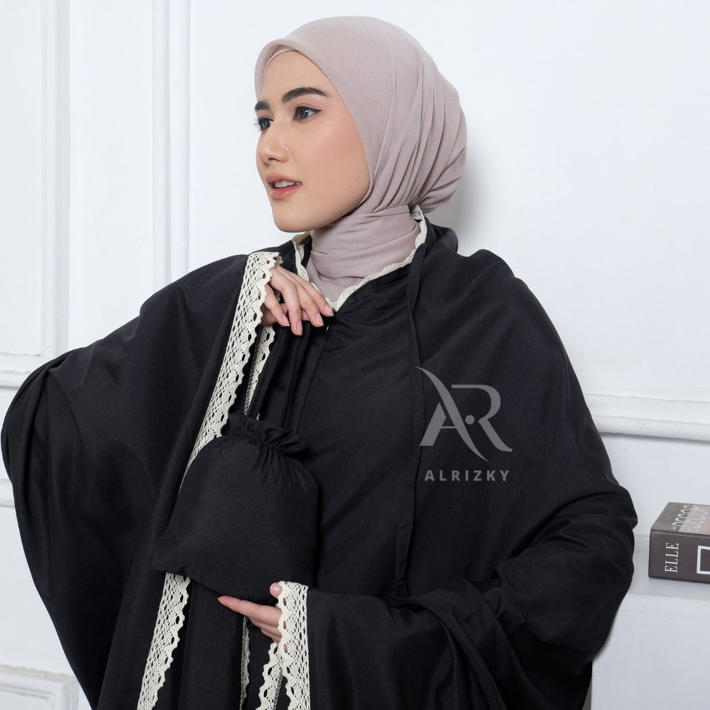 ALRIZKY - Mukena Dewasa 2IN1 ALISA Polos Travelling Renda