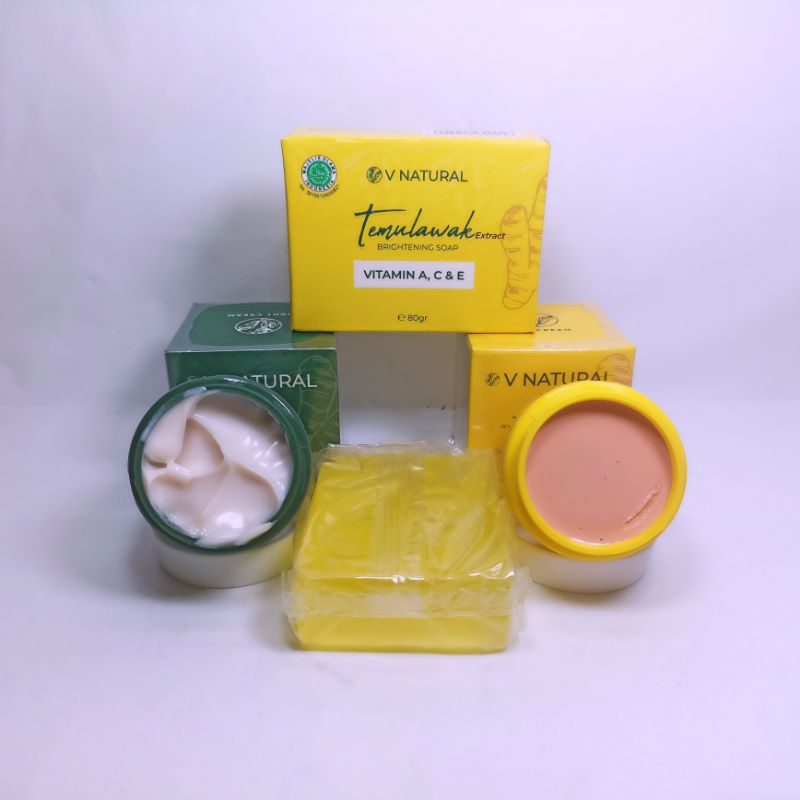 PAKET CREAM + SABUN BATANG TEMULAWAK V NATURAL 3IN1 ORII