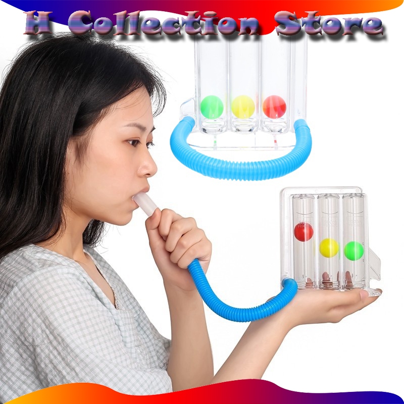 Latih Nafas dengan Mudah! Respirometer Incentive Spirometry Fisioterapi Respiratory Spirometer dengan 3 Bola Pengukur untuk Mengatasi Masalah Pernapasan Breathing Paru