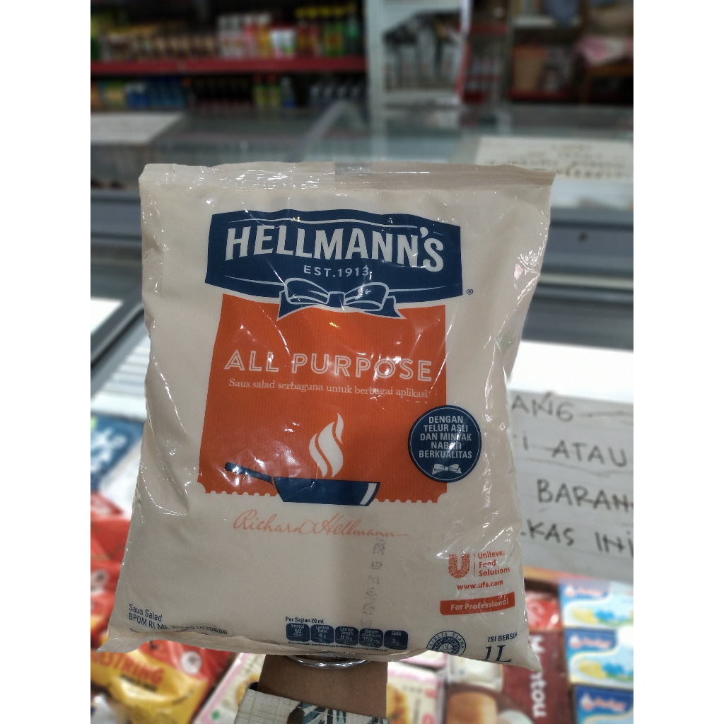 

Hellmanns All Purpose Mayonnaise 1Ltr /MAYONAISE SERBA GUNA