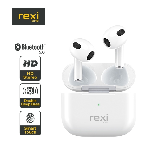 Rexi WA03/WA03 Pro TWS Earphone Bluetooth Double Deep Bass headset Pods Wireless Bergaransi