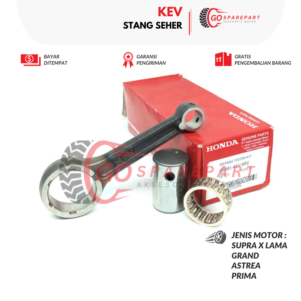 (HONDA) STANG SEHER KEV SUPRA X LAMA / GRAND / ASTREA / PRIMA / BATANG PISTON KIT / SEHER KIT CONROD