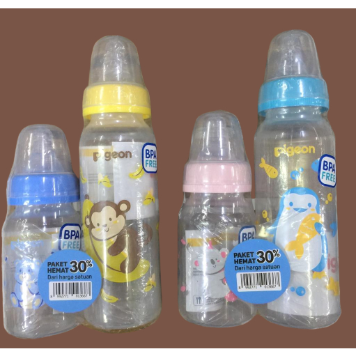 PIGEON Paket Promo Botol Susu Isi 2 (50 + 120 ML) / Botol Susu Pigeon 120 + 240 ML