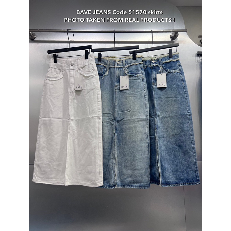 READY BAVE SLIT DENIM SKIRT #51570 BKK / ROK JEANS WANITA BKK