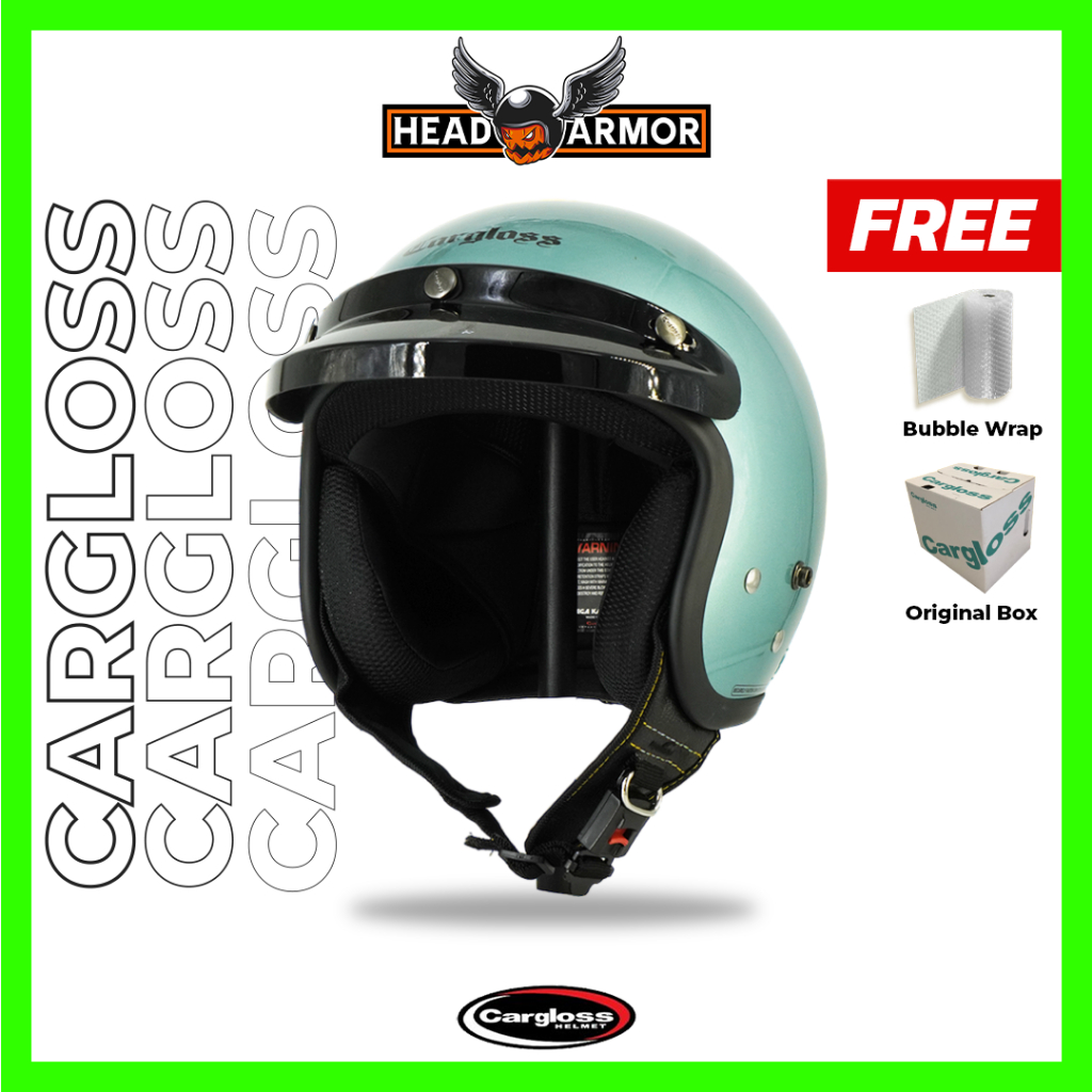 Helm Cargloss CFM Green Glossy | Hijau Glossy | JZ Green | Helm Classic | Head Armor