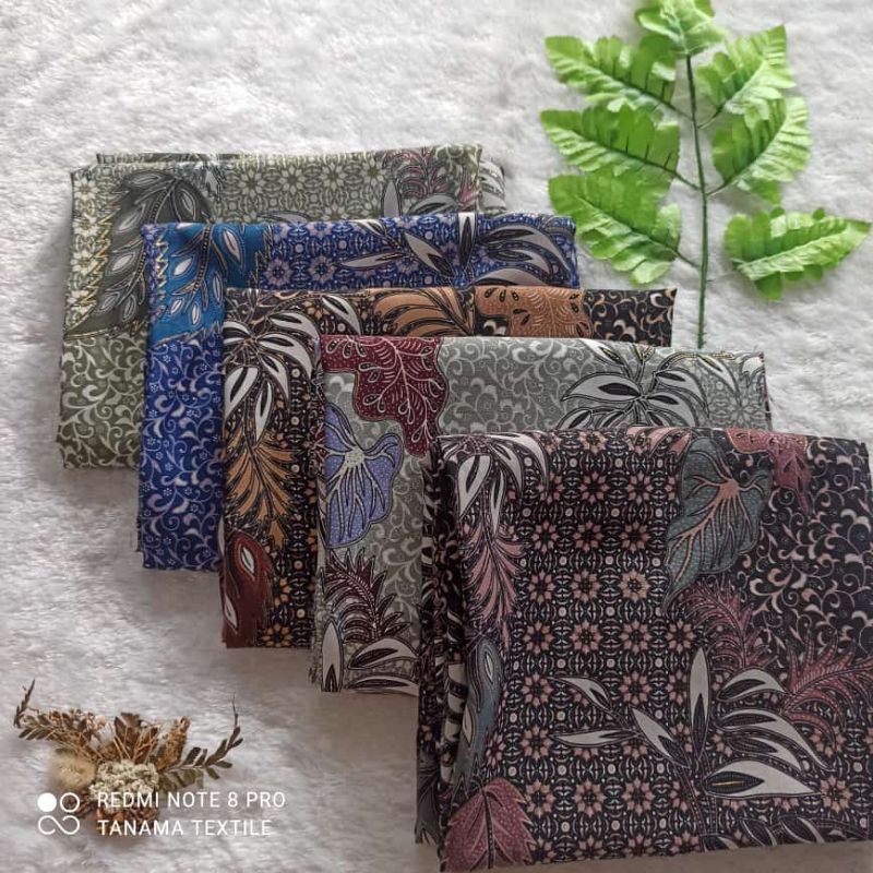 KAIN BATIK SEMISUTRA METERAN MOTIF TERBARU KELASIK DAUN DAUN
