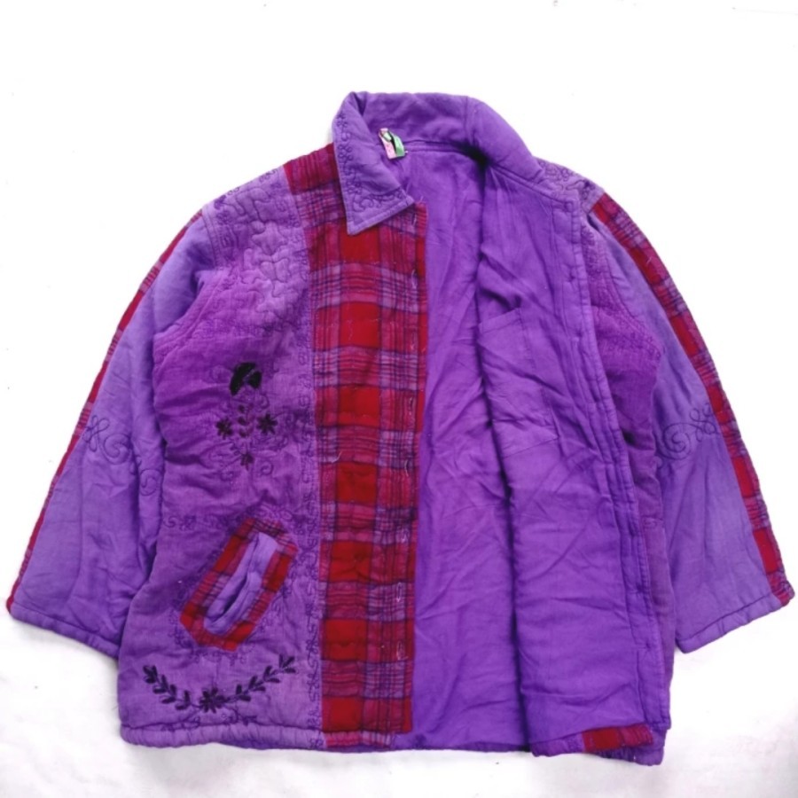 ichioku japan corduroy patchwork embroidery hanten jaket kapital rayon