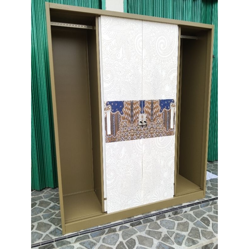 Lemari pakaian 4pintu besi by IMPORTA (2 pintu bukaan + 2pintu sliding)